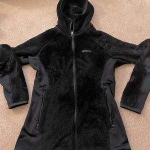 Patagonia fuzzy black zip up
